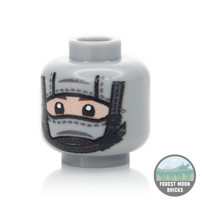 1 Hole Balaclava Heads - Chinstrap - LBG - Chinstrap #1 - Minifigure Head