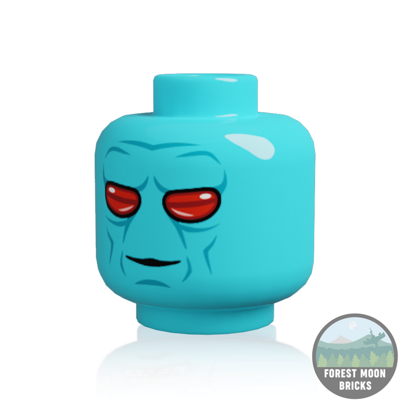 Alien Heads Duros - Azure Smile Minifigure Head