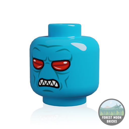 Alien Heads Duros - Dark Azure Angry Minifigure Head