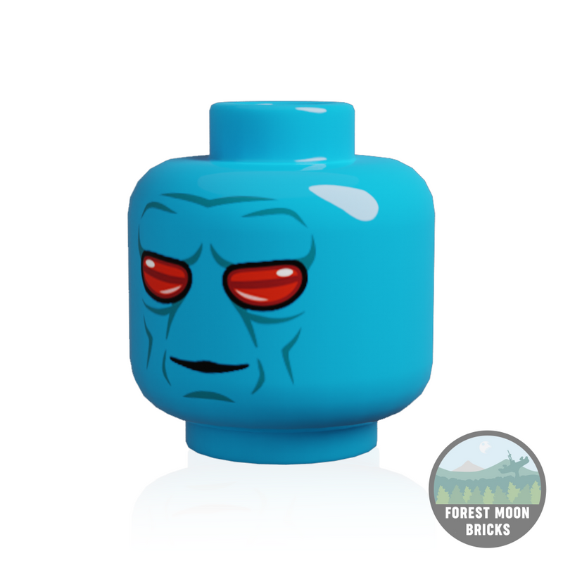 Alien Heads Duros - Dark Azure Smile Minifigure Head