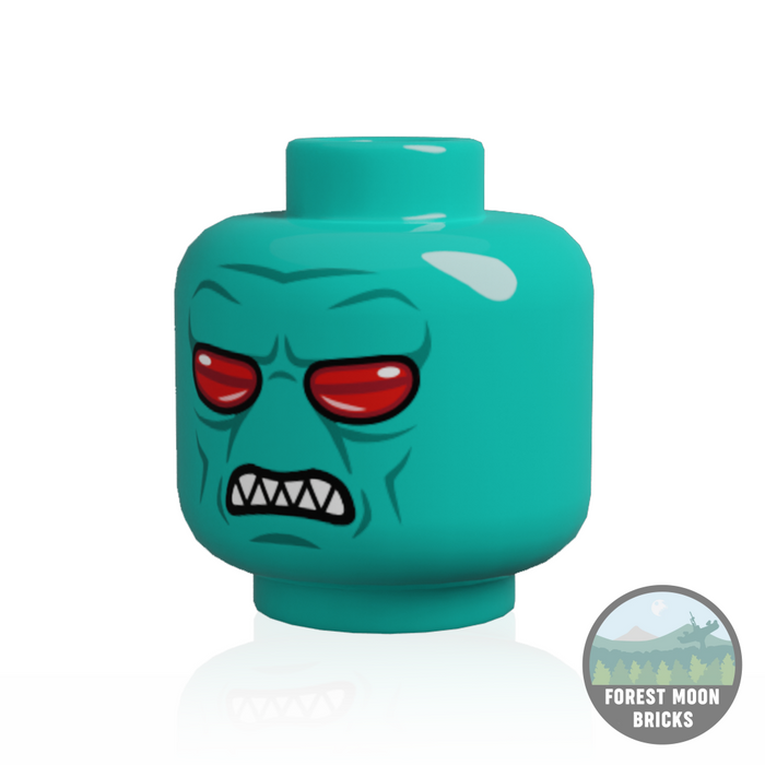 Alien Heads Duros - Dark Turquoise Angry Minifigure Head