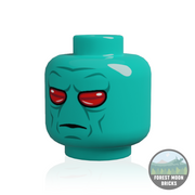 Alien Heads Duros - Dark Turquoise Stern Minifigure Head