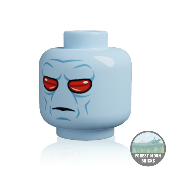 Alien Heads Duros - Light Blue Stern Minifigure Head